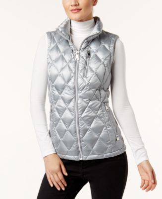 Calvin Klein Metallic Quilted Puffer Vest, Created for Macy's - Macy's
