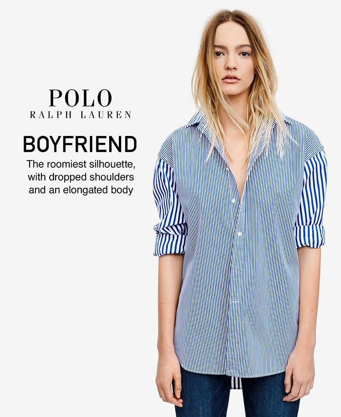 Polo Ralph Lauren Bullion Plaid Cotton Boyfriend Shirt Macy's