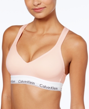 Calvin Klein Women's Modern Cotton Padded Bralette Qf1654 In Nymph's Thigh (nude 5)