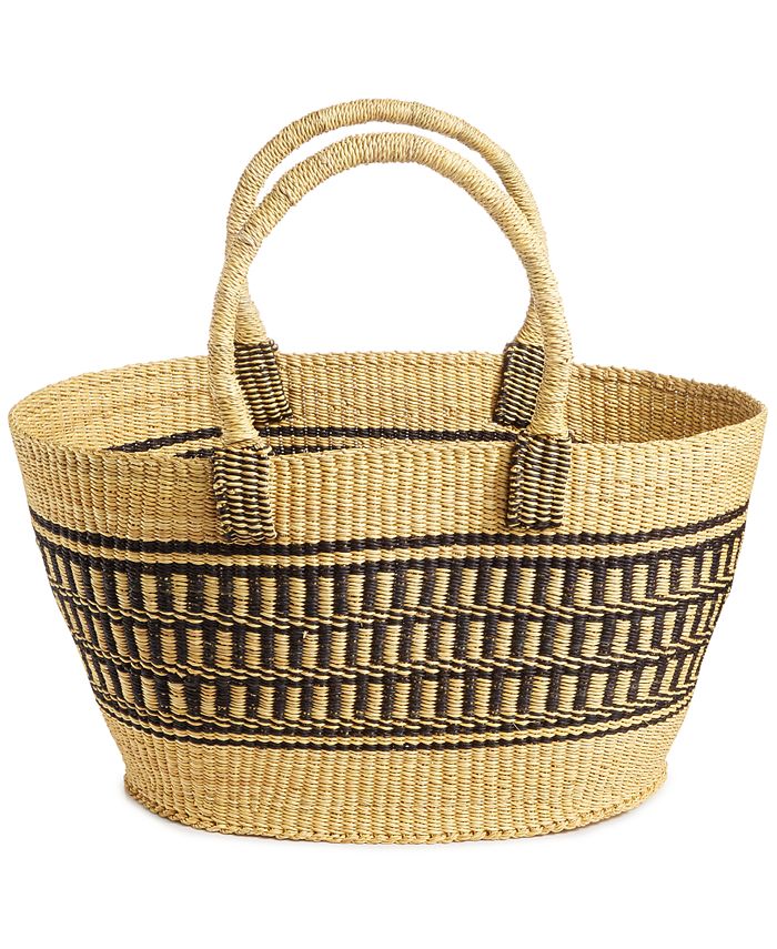 Global Goods Partners Geometric Striped Extra-Large Basket & Reviews ...