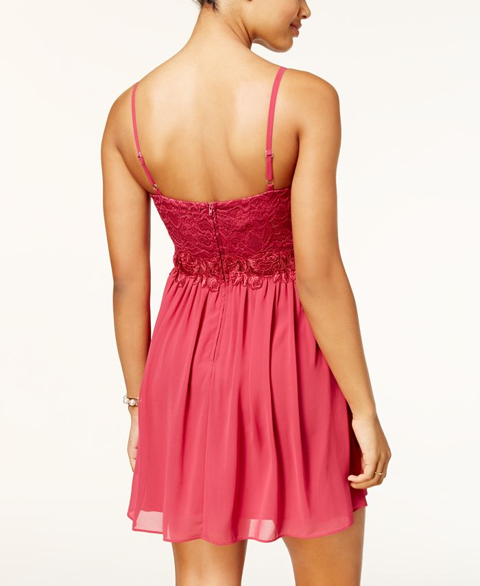 BCX Juniors' One-Shoulder Glitter Lace Gown Bright Grn Size 15