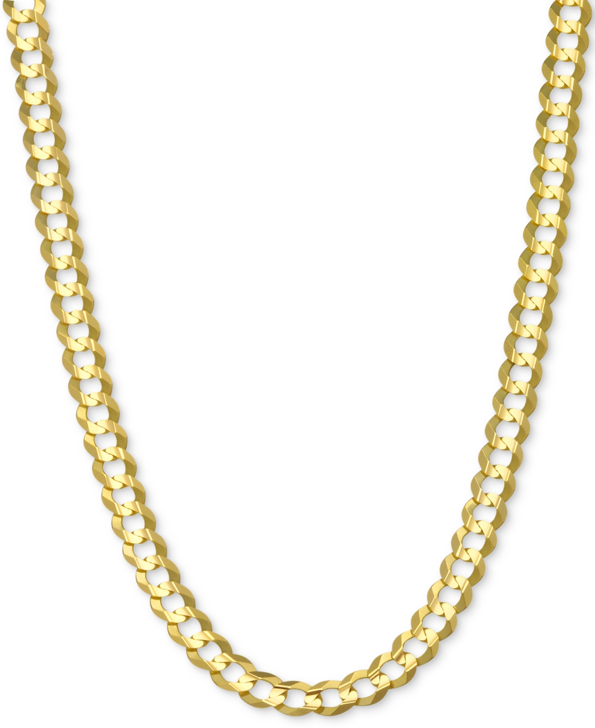 26" Open Curb Link Chain Necklace in Solid 14k Gold - Gold