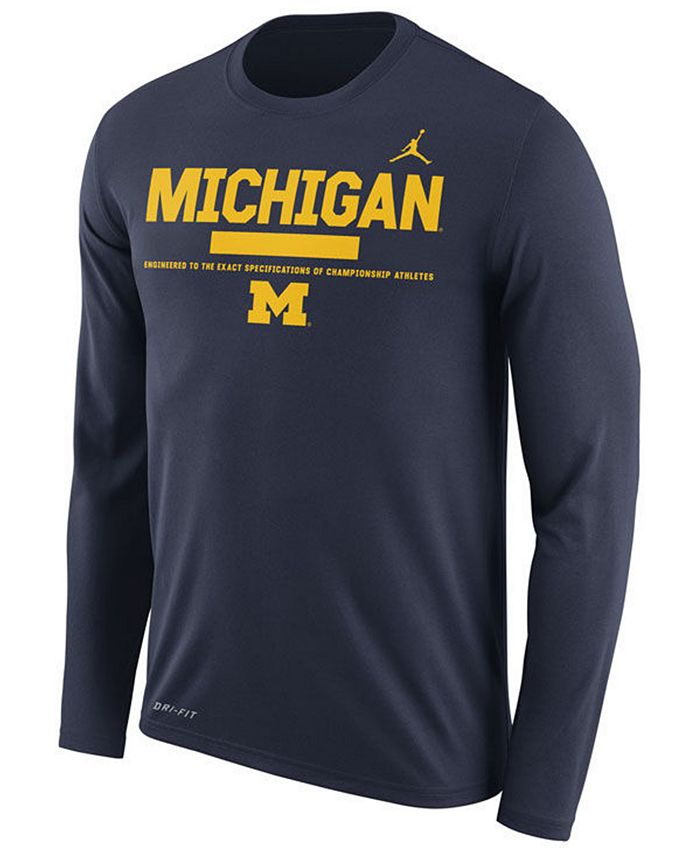 Nike Men's Michigan Wolverines Legend Sideline Long Sleeve T-Shirt - Macy's