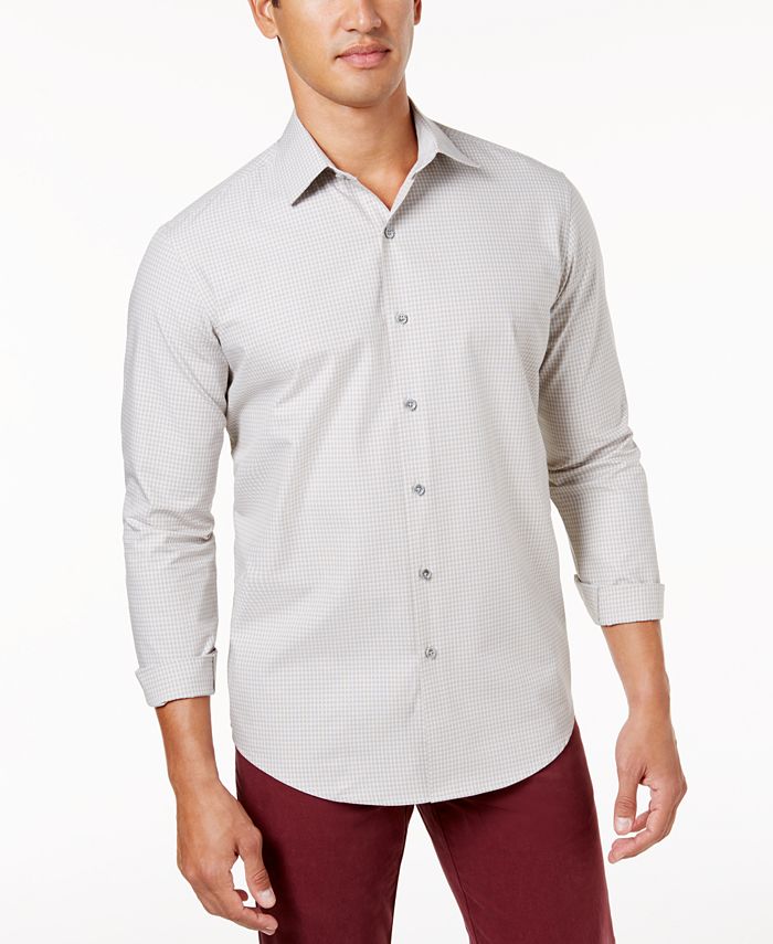 Tasso Elba Men's Supima® Check Shirt, Created for Macy's - Macy's