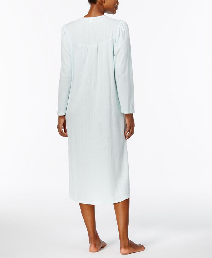 Miss Elaine Embroidered Brushed Nightgown - Macy's