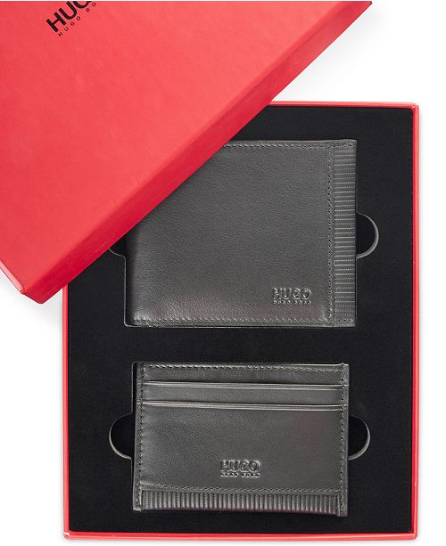 Hugo Boss Men&#39;s Leather Card Holder & Wallet Gift Set & Reviews - All Accessories - Men - Macy&#39;s