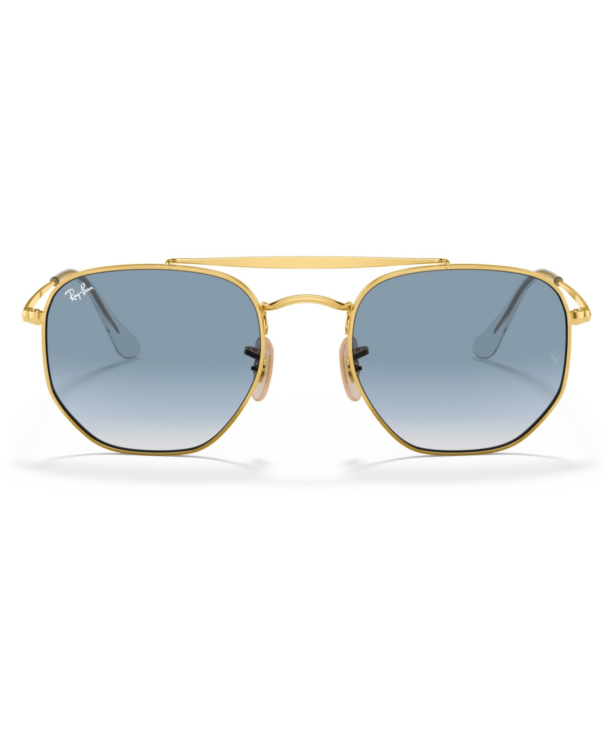 Shop Ray Ban Sunglasses, Rb3648 The Marshal In Gold,blue Gradient