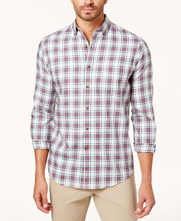 Club Room Men's Plaid Shirt, Created for Macy's & Reviews - Casual ...