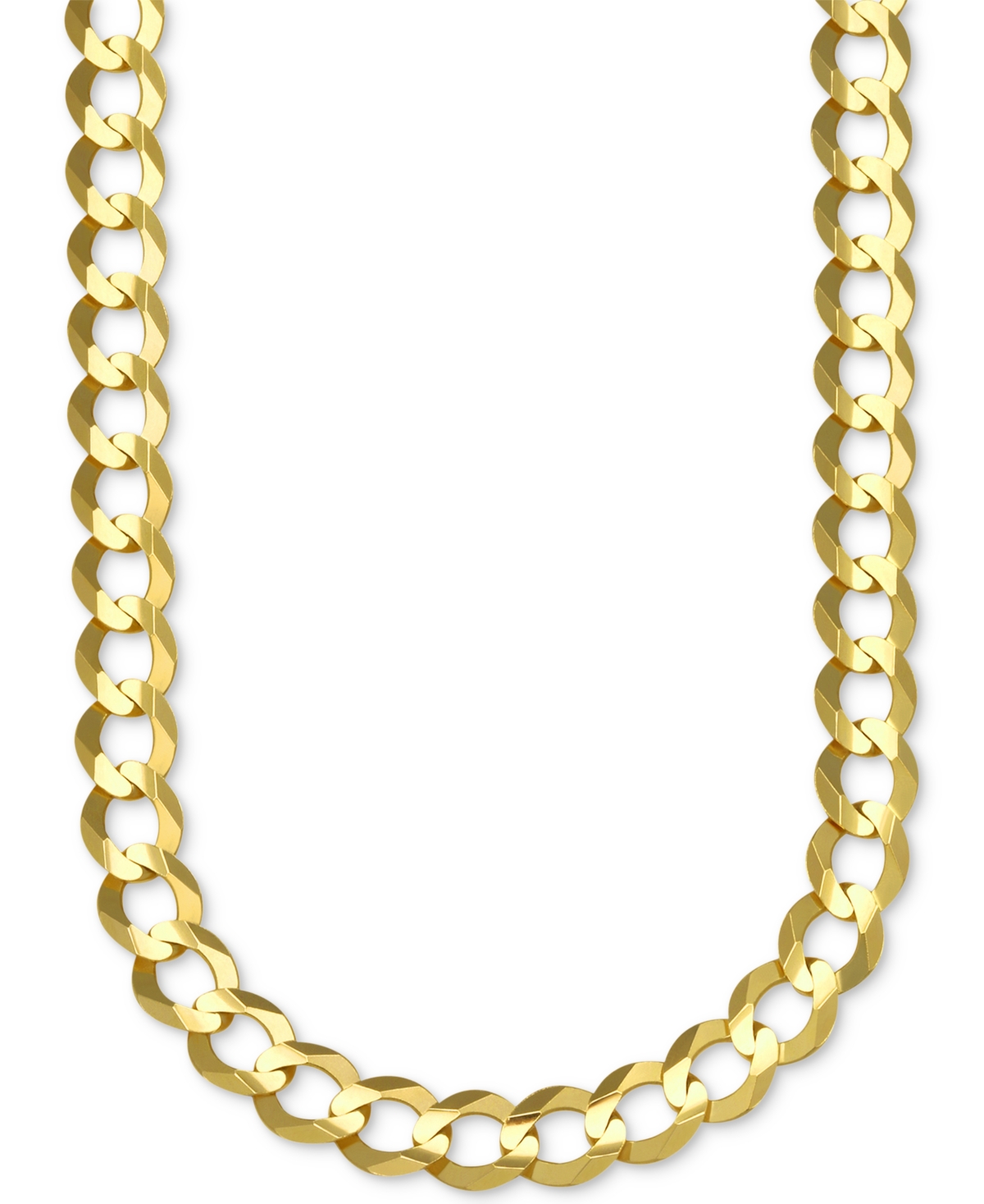 26" Open Curb Link Chain Necklace in Solid 10k Gold - Gold