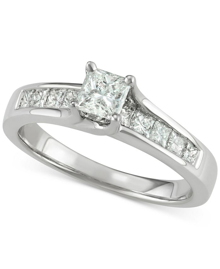 Macy's Diamond Princess Engagement Ring (1 ct. t.w.) in 14k White Gold ...