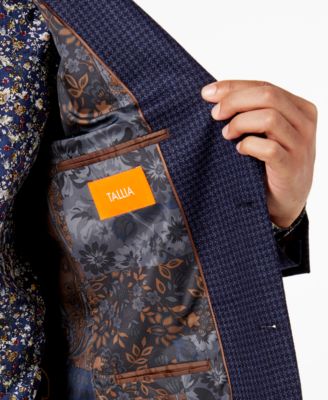 Tallia Men's Slim-Fit Blue/Navy Check Soft Wool Sport Coat 