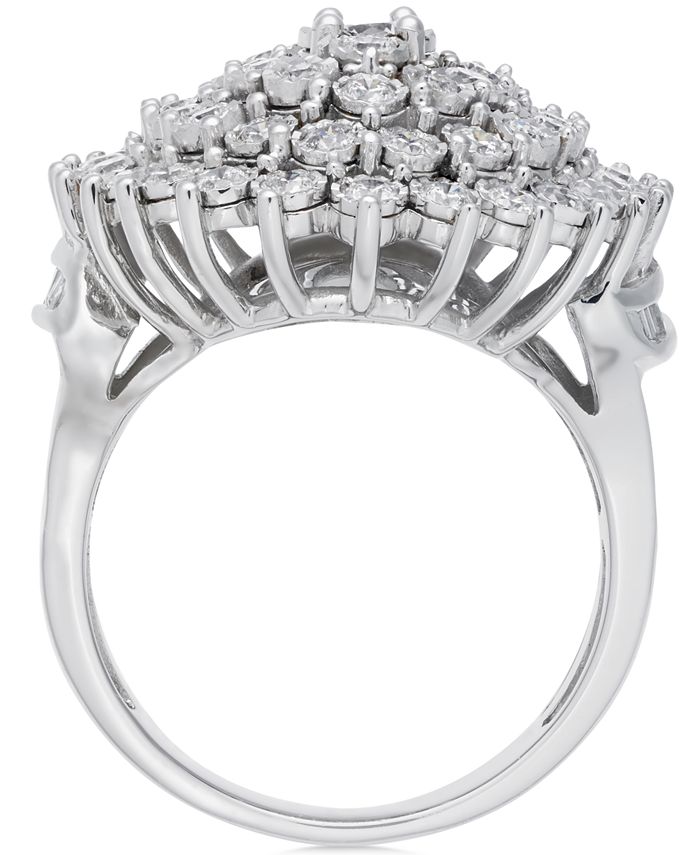 Macy's Diamond BezelSet Cluster Ring (2 ct. t.w.) in 14k White Gold