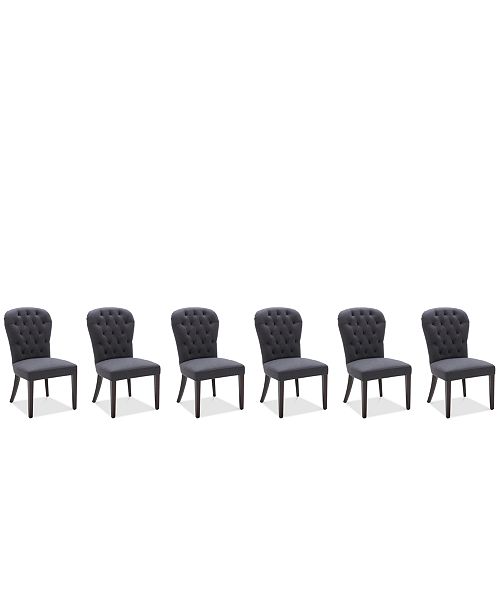 Furniture Caspian Upholstered Round Back Dining Chairs Set Of 6