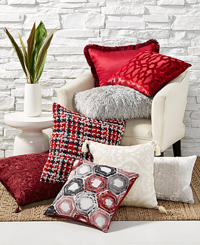 CLOSEOUT! Hallmart Collectibles Red Decorative Pillow Collection - Decorative & Throw Pillows ...
