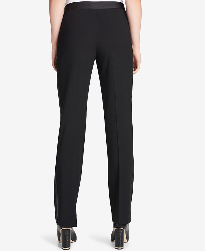 Calvin Klein Satin-Stripe Pants, Regular & Petite - Macy's