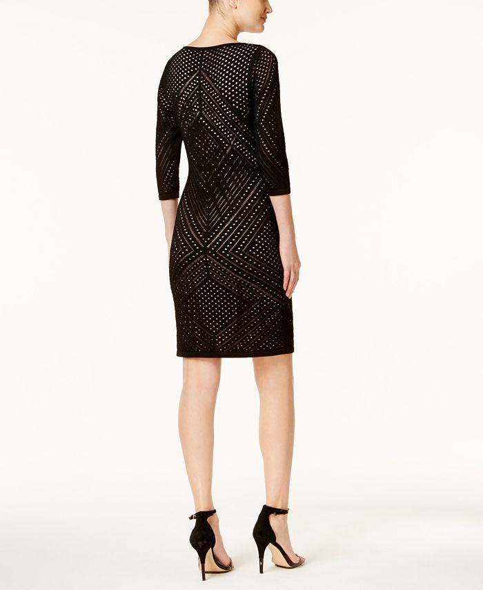Calvin Klein Perforated Sweater Dress - Macy's