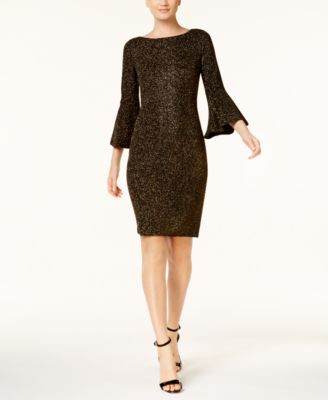 calvin klein metallic sheath dress