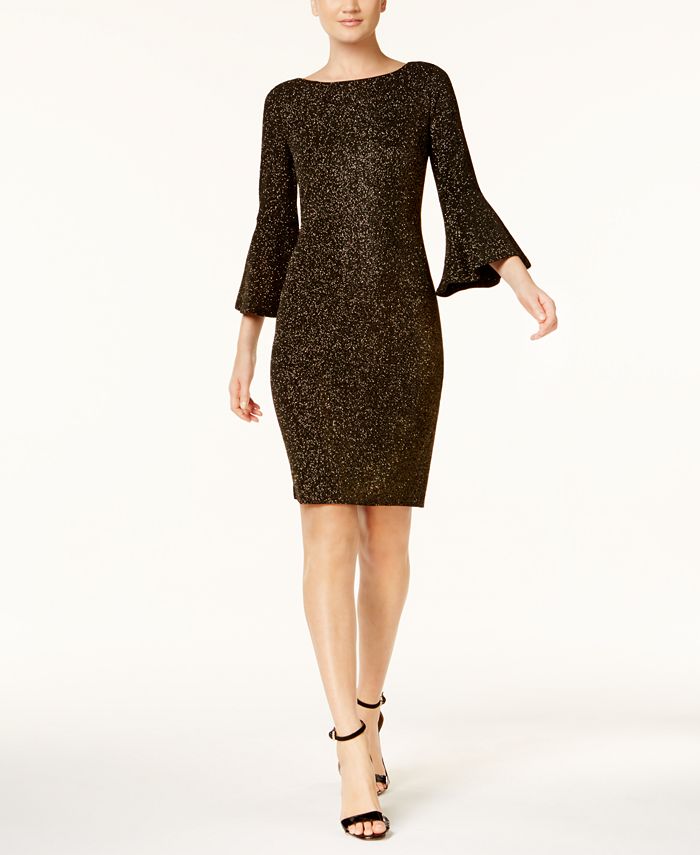 Macy's calvin klein bell sleeve deals dress