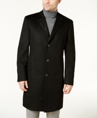 로렌 랄프로렌 Lauren Ralph Lauren Mens Classic-Fit Cashmere Overcoat,Black