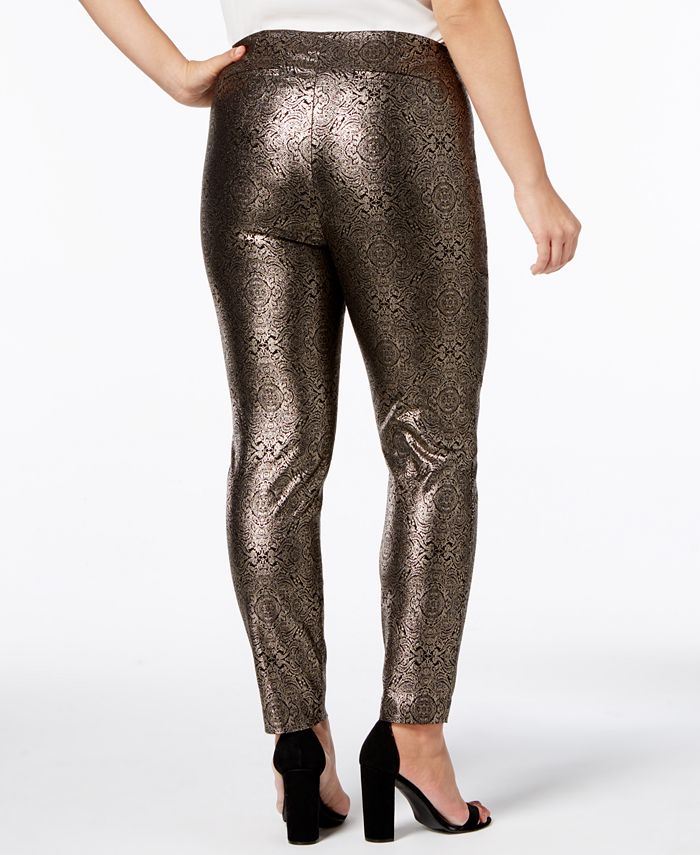 Alfani Plus Size Metallic Skinny Pants, Created for Macy's - Macy's