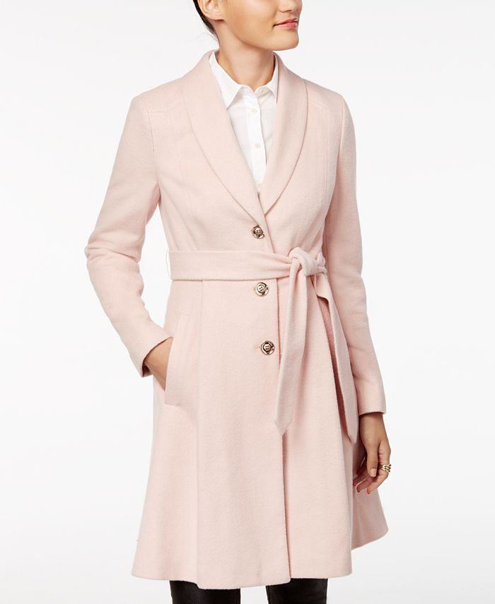 Ivanka Trump Belted Wool Blend Walker Coat Macy s