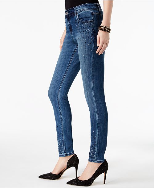 INC International Concepts I.N.C. Embellished Skinny Jeans, Created for