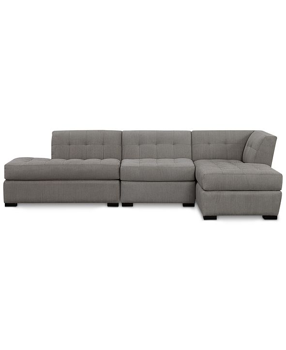 Furniture Roxanne II Performance Fabric 3Pc. Modular Sofa with Bumper