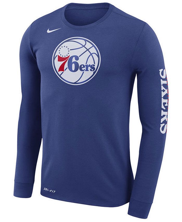 Nike Men's Philadelphia 76ers Dri-FIT Cotton Logo Long Sleeve T-Shirt ...