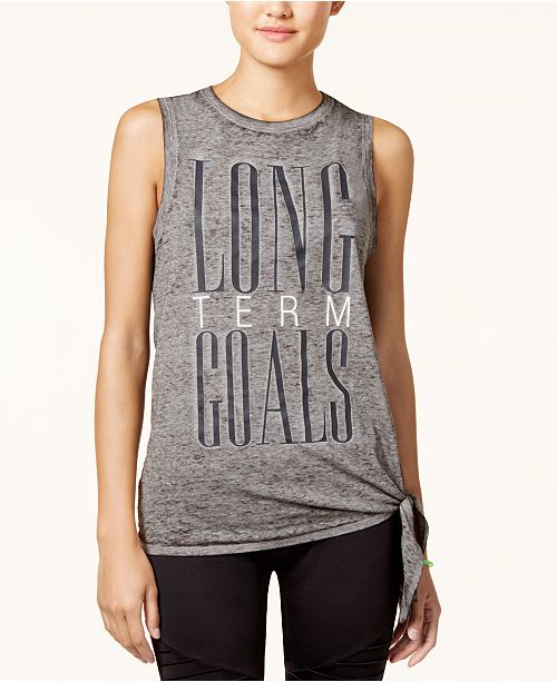 Energie Active Juniors Side Tie Graphic Tank Top Reviews Tops