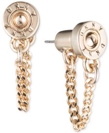 Logo Rivet Chain Front & Back Earrings, Created for Macy's