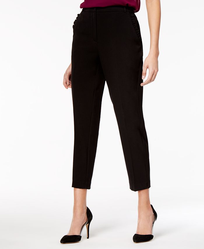 NY Collection Ruffled Ankle Pants - Macy's