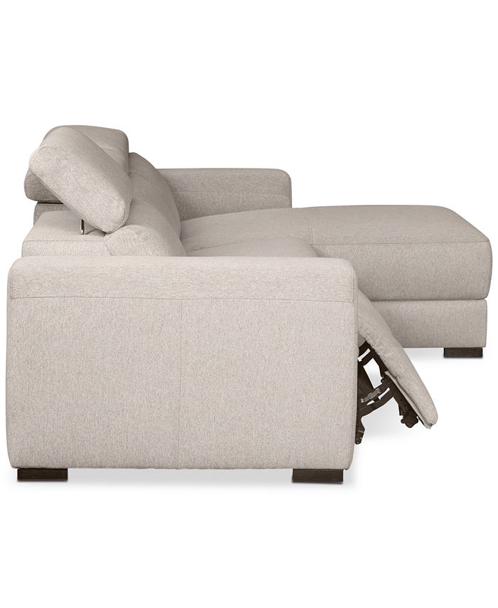 Furniture Nevio 3Pc. Fabric Sectional Sofa with Chaise, Created for