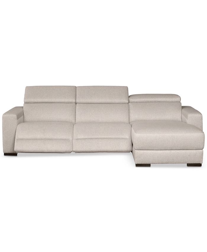 Furniture Nevio 3Pc. Fabric Sectional Sofa with Chaise, Created for