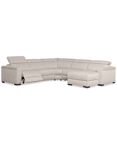 Furniture Nevio 124 5 Pc Fabric Sectional Sofa With Chaise 1