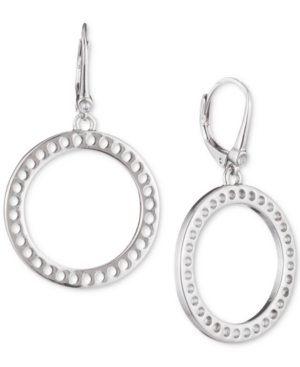image of Dkny Perforated Open Circle Drop Earrings, Created for Macy-s