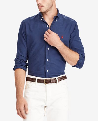 Polo Ralph Lauren Men's Slim-Fit Oxford Shirt - Casual Button-Down ...