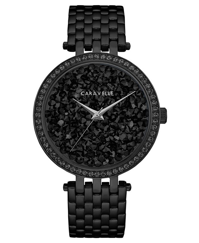 Caravelle - Women's Black Stainless Steel Bracelet Watch 38mm