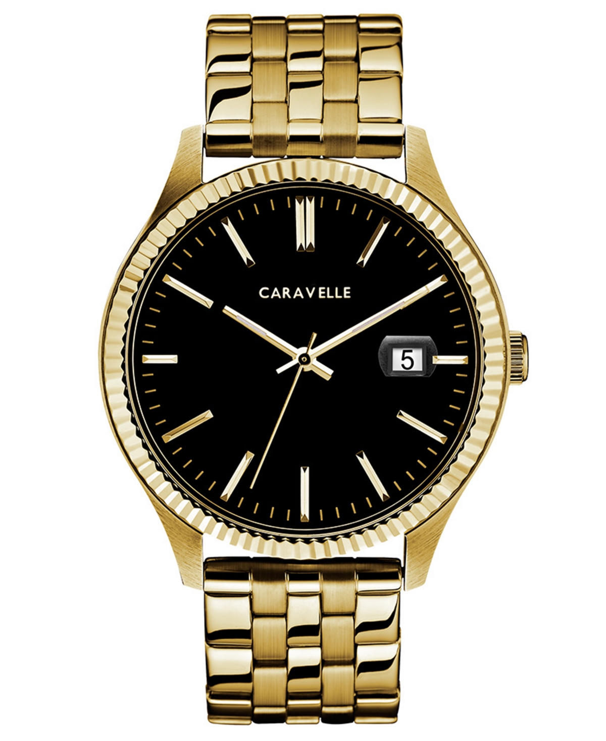 Caravelle Designed by Bulova Men's Gold-Tone Stainless Steel Bracelet Watch 41mm Women's Shoes