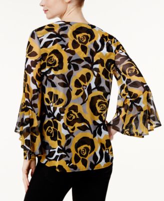 Alfani Petite Mixed Print Ruffle Sleeve Top Created For Macy S Macy S   9069251 Fpx.tif