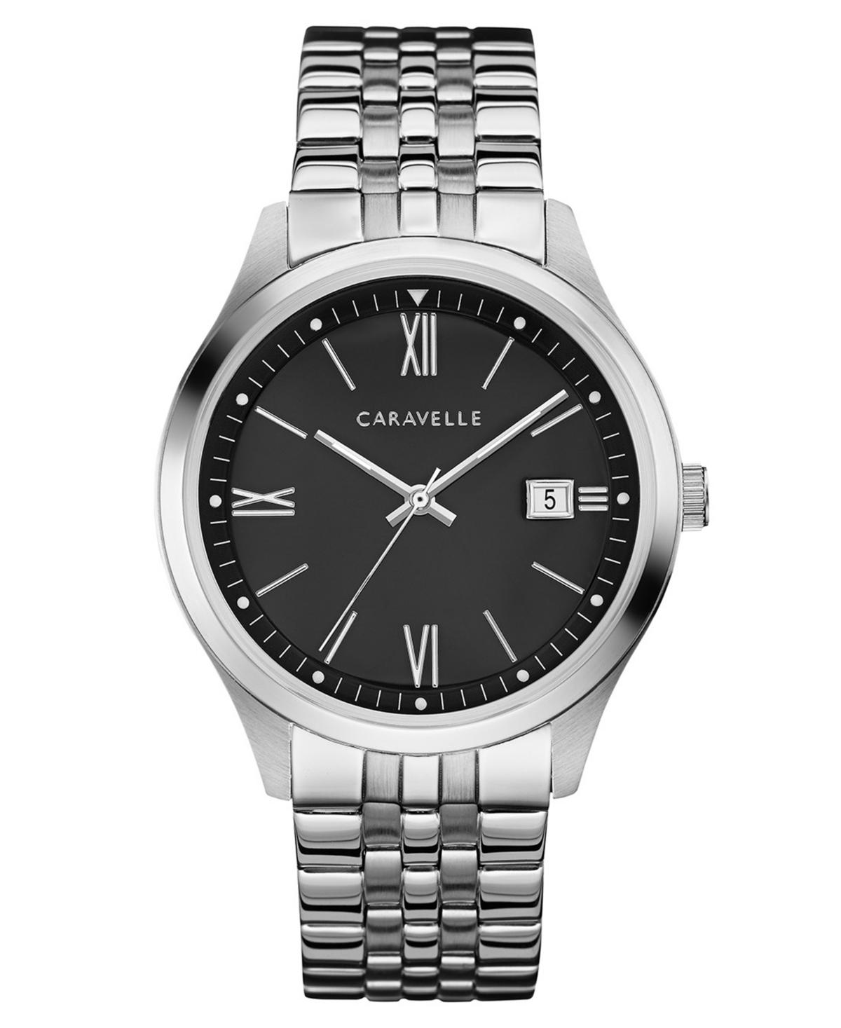Designed by Bulova Men's Stainless Steel Bracelet Watch 41mm