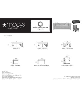 Martha Stewart Collection CLOSEOUT! Saybridge 52" Fabric Armchair, Created for Macy's