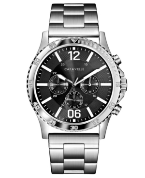 UPC 042429554641 product image for Caravelle Designed by Bulova Men's Chronograph Stainless Steel Bracelet Watch 44 | upcitemdb.com