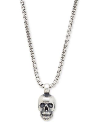 DEGS & SAL - Men's Skull Pendant Necklace in Sterling Silver