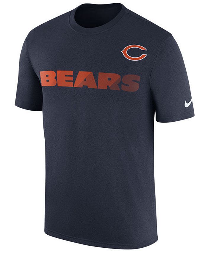 Nike Men's Chicago Bears Legend Sideline Team T-Shirt - Macy's