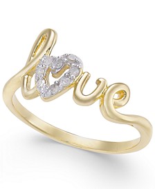 Diamond Love Ring (1/10 ct. t.w.) in 14k Gold-Plated Sterling Silver