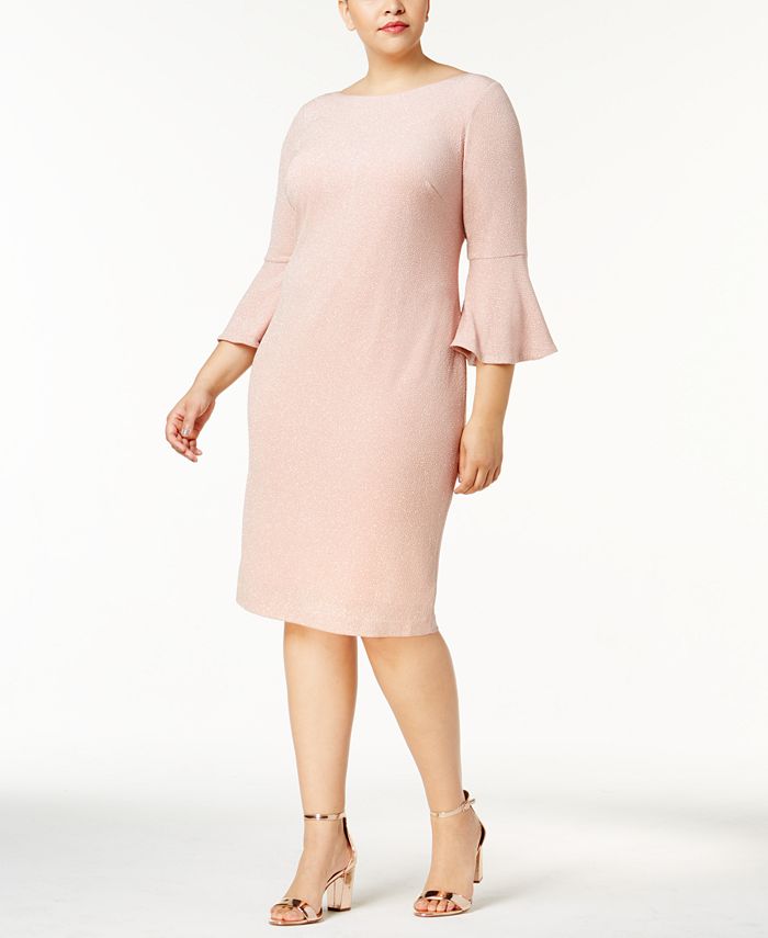 Calvin klein bell discount sleeve dress plus size