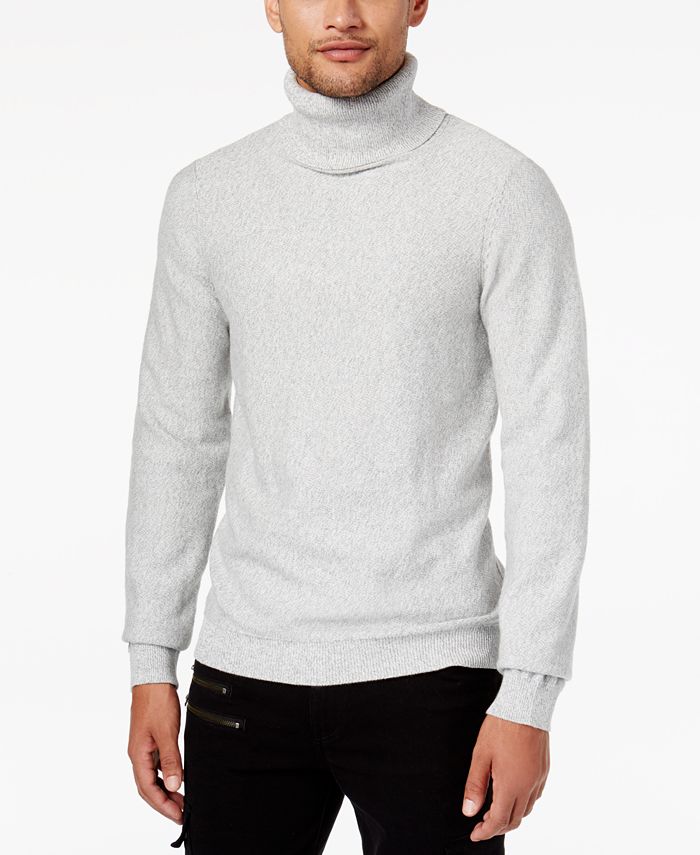 GUESS Men's Reverse Jersey-Knit Turtleneck Sweater - Macy's