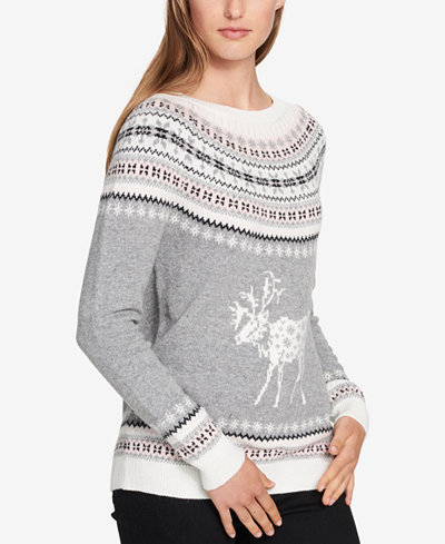 Tommy Hilfiger Fair Isle Deer Sweater, Created for Macy's ...