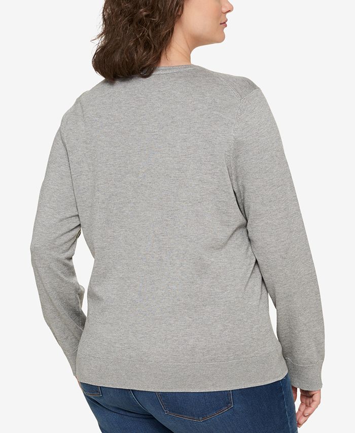 Tommy Hilfiger Plus Size Sparkle-Logo Sweater, Created for Macy's ...