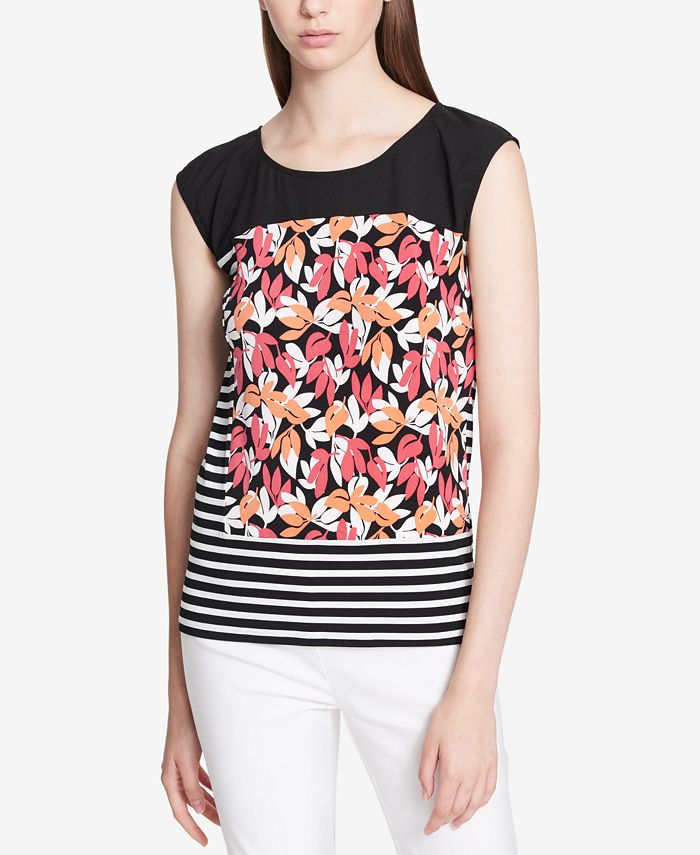 Calvin Klein MixedPrint Top Macy's